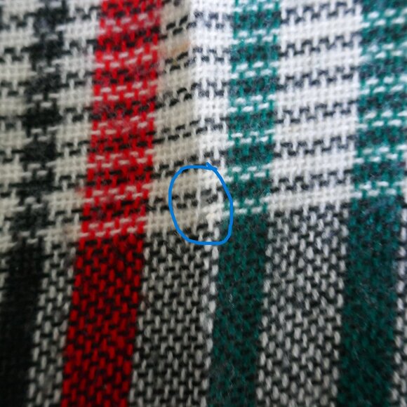 vintage 70s 80s Woolworth's plaid square scarf with fringe - Picture 4 of 4